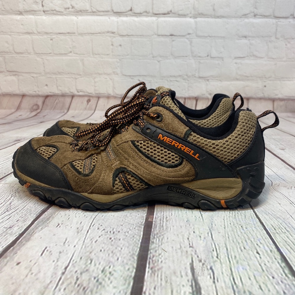 Merrell Hiking Camping Trail Ventilator Shoes Men's Sz 10 Stone/ Orange
